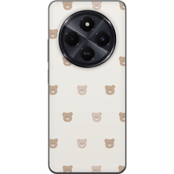 Xiaomi Redmi A4 Genomskinligt Skal Teddy Background – gulliga nallar mot mjuk bakgrund