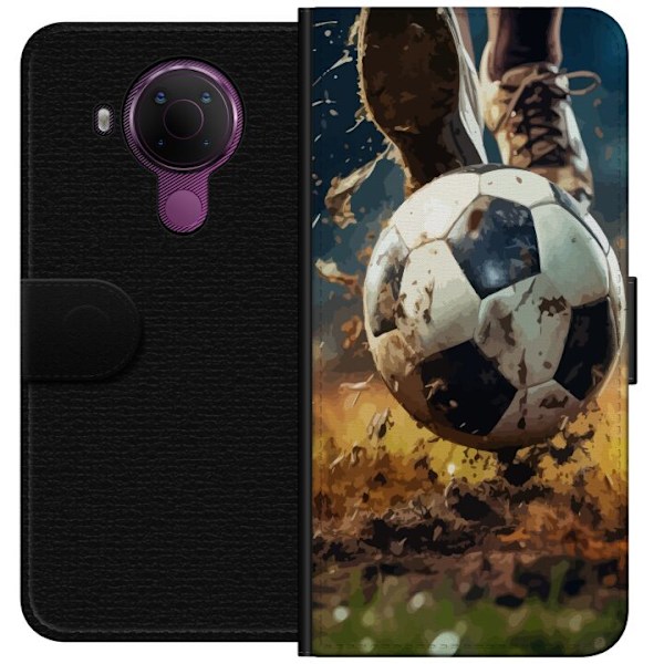 Nokia 5.4 Plånboksfodral Fotboll