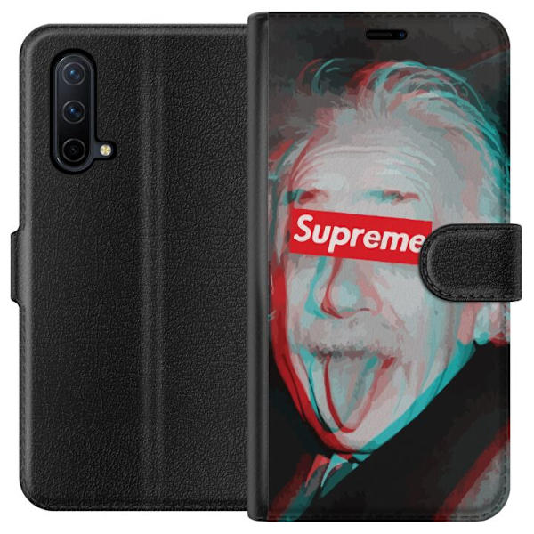 OnePlus Nord CE 5G Lompakkokotelo Supreme Albert Einstein 3D Motiivi Katumuoti Suunnittelu Suosittu Tiede Ikoni Kaupunkitaide