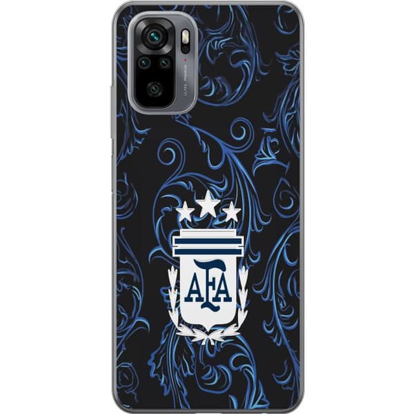 Kompatibelt Mobildeksel til Xiaomi Redmi Note 10S Argentinas AFA-emblem på mørkeblå ornamentbakgrunn blå