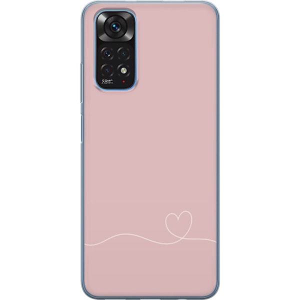 Xiaomi Redmi Note 11 Gjennomsiktig deksel Rosa Hjärna Design