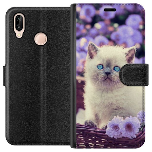 Huawei P20 lite Lompakkokotelo Kissa
