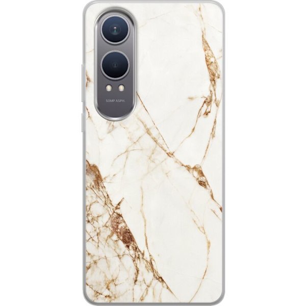 OnePlus Nord CE4 Lite Läpinäkyvä kuori Valkoinen marmori