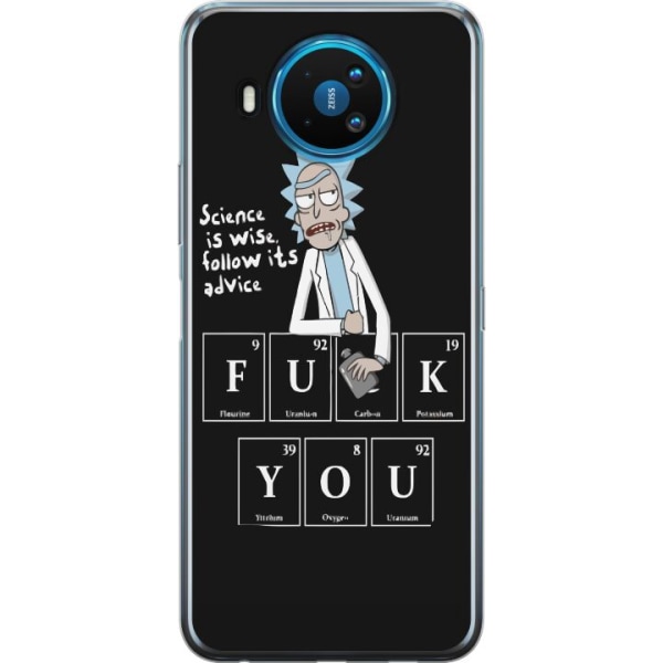 Nokia 8.3 5G Läpinäkyvä kuori Rick and Morty Fu*k You