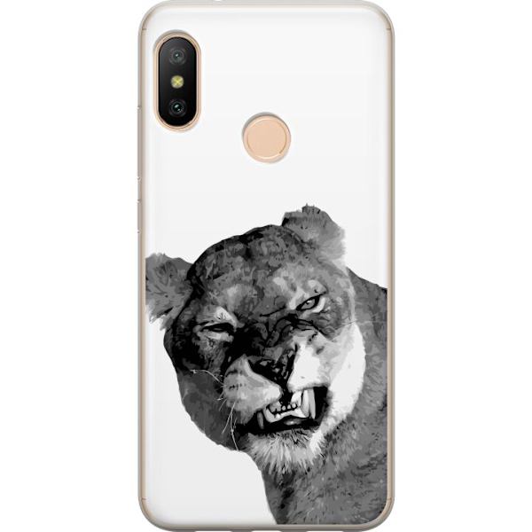 Xiaomi Redmi 6 Pro Läpinäkyvä kuori Leijona Taiteellinen Eläinaihe Afrikkalainen Tyyli Viidakon Tunnelma Graafinen Suunnittelu Kotikoristeet Eläi