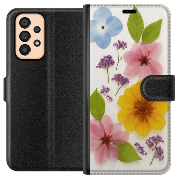 Kompatibelt Plånboksfodral till Samsung Galaxy A33 5G Pressade blommor