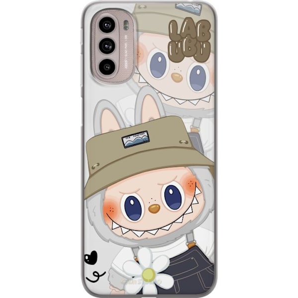 Motorola Moto G41 Gennemsigtig cover Labubu Minimal Mood - Enkel og stilren monsterdesign
