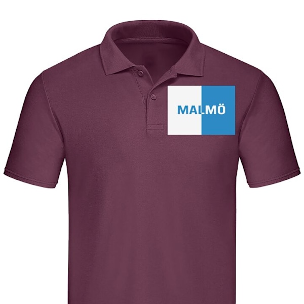 Piké för Vuxen | Elegant Pikétröja Malmö – fotboll Vinröd XX-Large