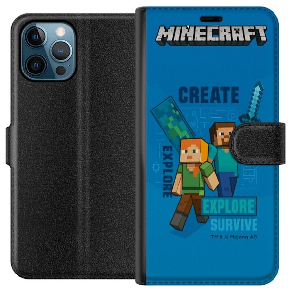 Apple iPhone 12 Pro Max Plånboksfodral Minecraft Caves