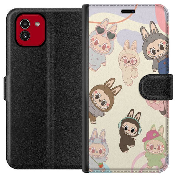 Samsung Galaxy A03 Tegnebogsetui Labubu Pop Mart Samling Motiv Figur Samling Design Populært Art Toy Pop Mart Kreativ Grafisk