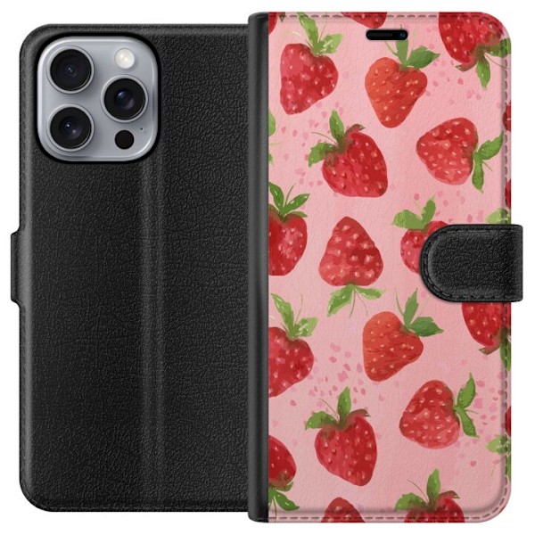 Apple iPhone 16 Pro Max Lommeboketui Jordbærdrømmer - Retro-