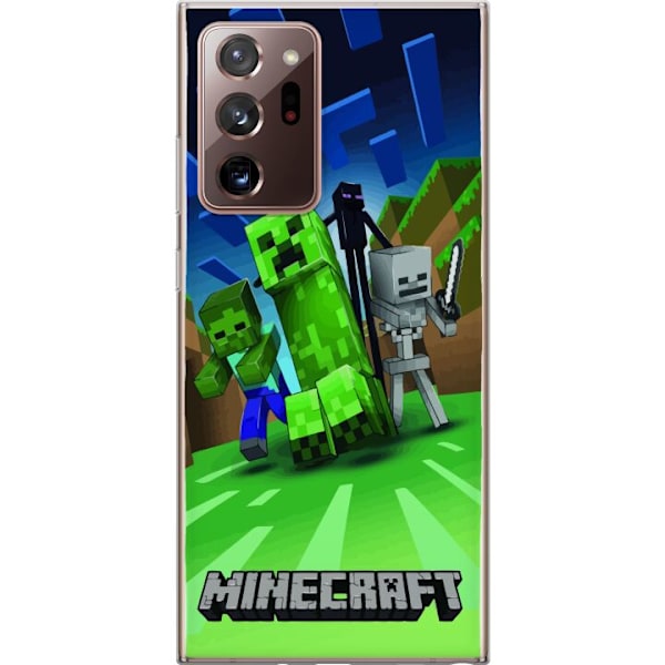 Samsung Galaxy Note20 Ultra Genomskinligt Skal Minecraft Creeper mobilskal i klassisk grön pixelstil