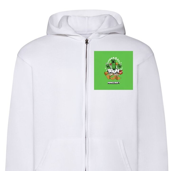 Zip-Hoodie | Huvtröja med Dragkedja för Vuxna Minecraft Boom vit XL