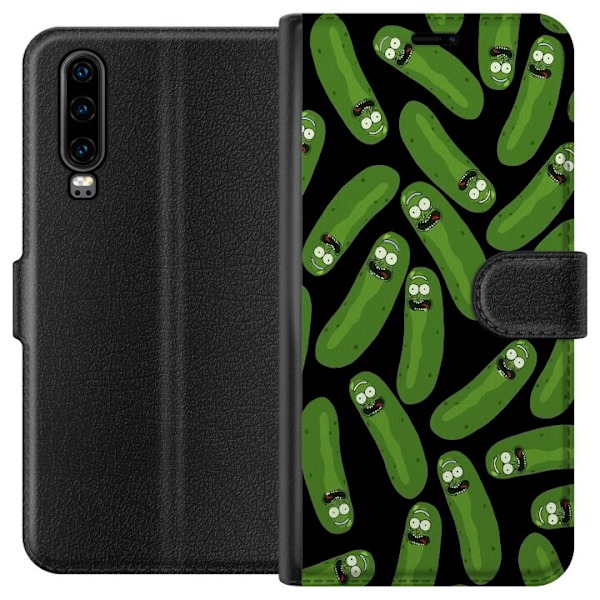 Huawei P30 Tegnebogsetui Rick and Morty - Pickle Rick