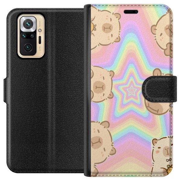 Xiaomi Redmi Note 10 Pro Lompakkokotelo Kawaii Capybara Galaxy