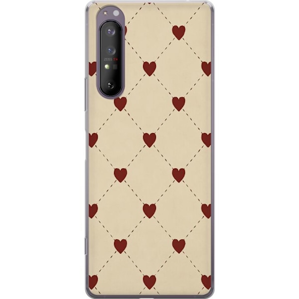Sony Xperia 1 II Läpinäkyvä kuori Sydänverkko