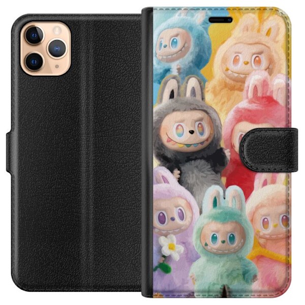 Apple iPhone 11 Pro Max Plånboksfodral Labubu Sketch Style – Handritat monster i tusch