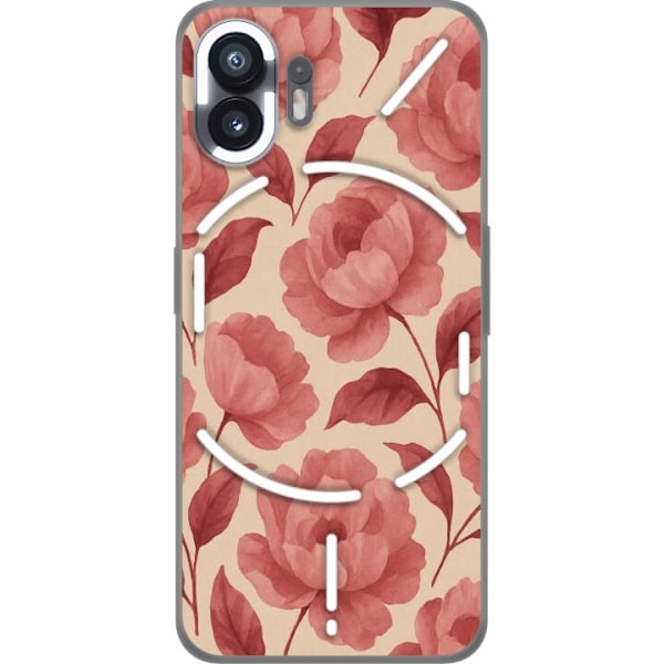 Nothing Phone (2) Gennemsigtig cover Roseblomst