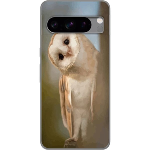 Google Pixel 8 Pro Läpinäkyvä kuori Uggla Utelias Katse Lintumotiivi Metsä Luonto Grafinen Suunnittelu Suosittu Motiivi Eläin Teema Koriste