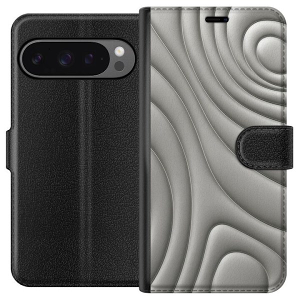 Google Pixel 9 Pro XL Tegnebogsetui Sølvbølger