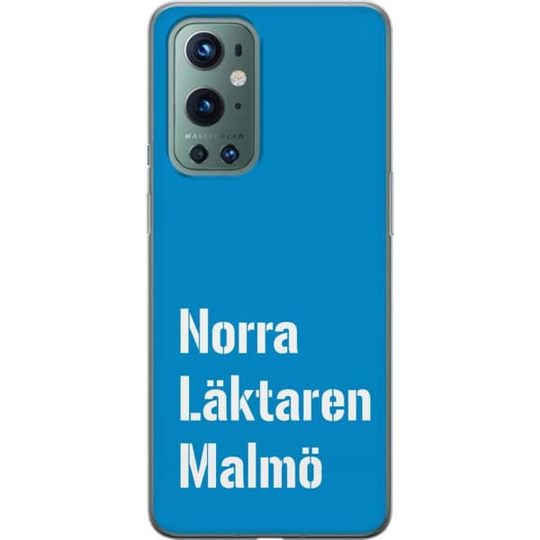 Kompatibelt Mobildeksel til OnePlus 9 Pro Minimalistisk blå tekstdesign med Malmö-tema og moderne typografisk stil blå