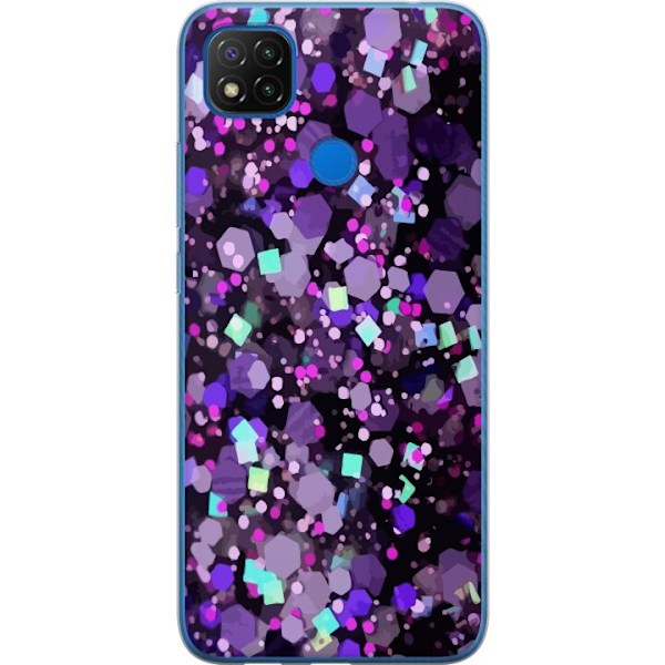 Xiaomi Redmi 9C NFC Gjennomsiktig deksel Lilla Glitter