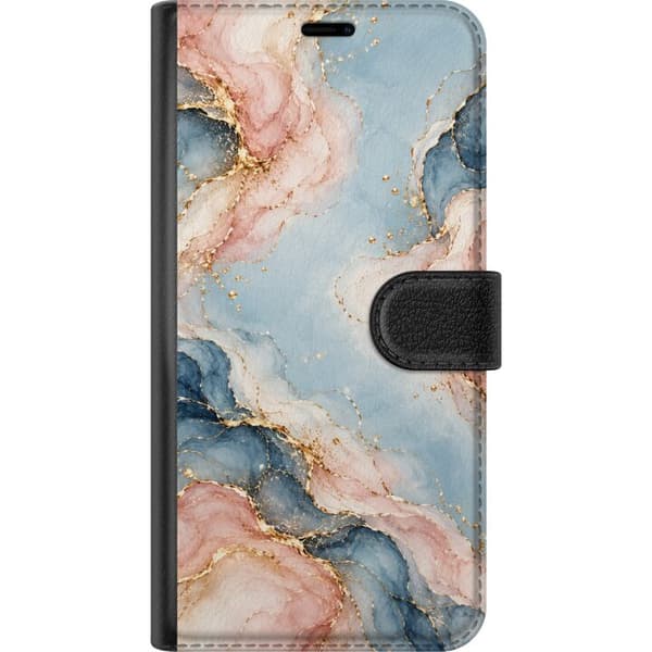 Kompatibel Tegnebogsetui til Sony Xperia 10 IV Pastelmarmor blå