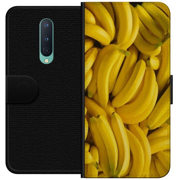 OnePlus 8 Plånboksfodral Banana Pattern – lekfullt mönster med gula bananer