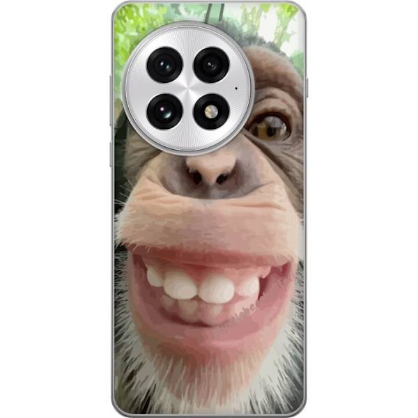 OnePlus 13 Genomskinligt Skal Chimp Selfie Rolig Grafisk Design Apa Djurmotiv Trend Roligt Motiv Populärt Urban Art Stil