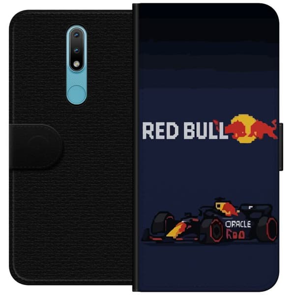 Kompatibel Tegnebogsetui til Nokia 2.4 Pixelracer i retrostil sort