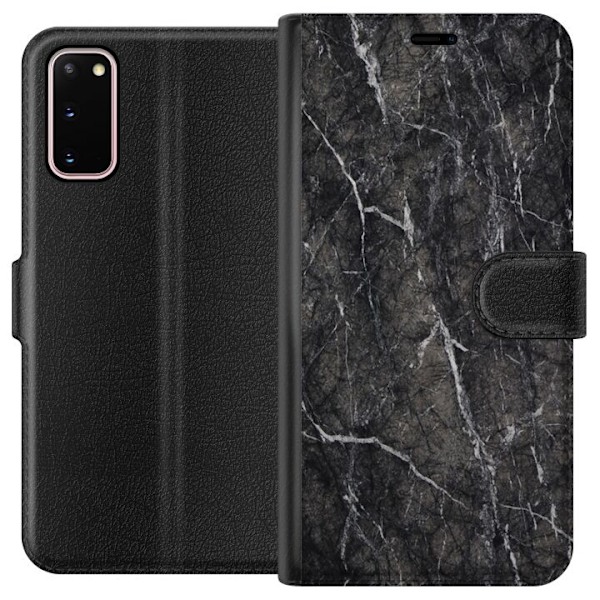 Samsung Galaxy S20 Tegnebogsetui Sort Marmor
