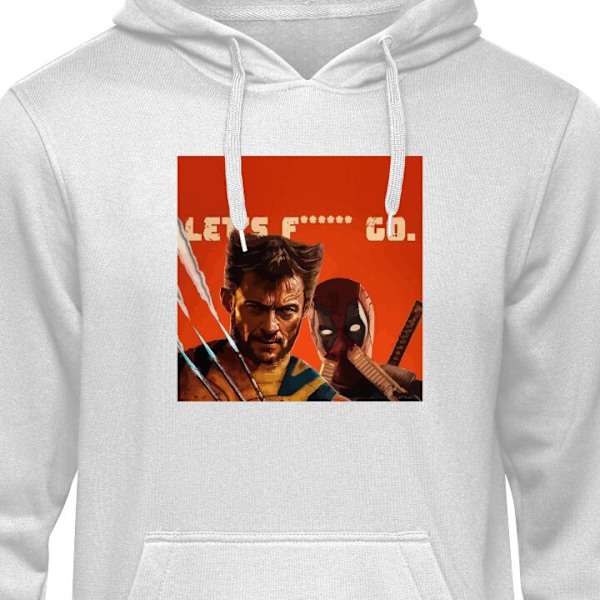 Hoodie för Vuxen | Bekväm Huvtröja Deadpool & Wolverine grå L