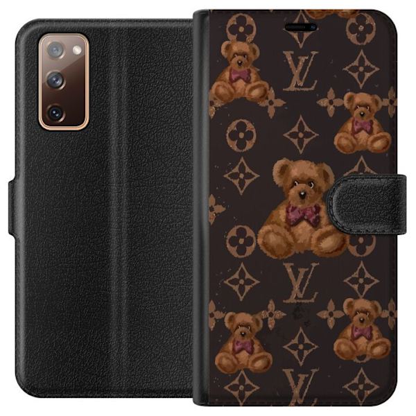 Samsung Galaxy S20 FE Plånboksfodral Louis Vuitton Teddy Bear Mönster Lyx Mode Design Populärt Motiv Fashion Trend Lyxiga Accessoarer