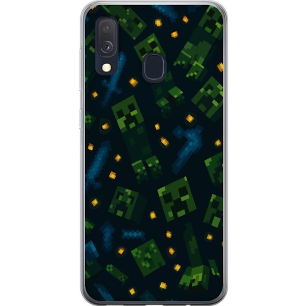 Samsung Galaxy A40 Läpinäkyvä kuori Minecraft Dungeons Mob