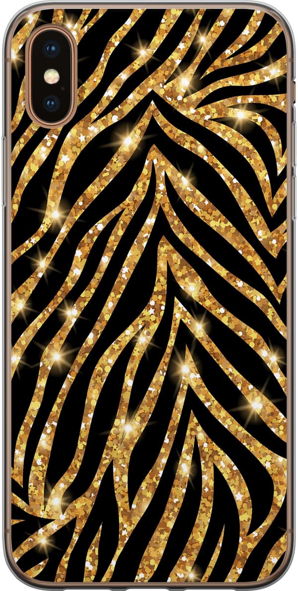 Kompatibelt Mobilskal till Apple iPhone XS Max Gold & Glitter