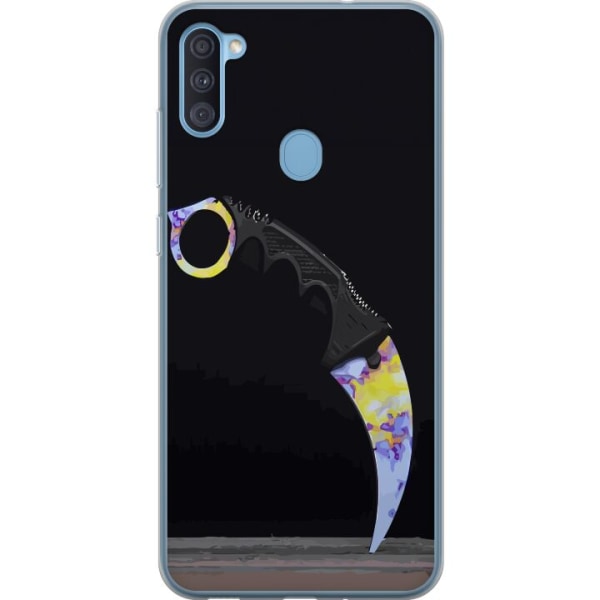 Samsung Galaxy A11 Läpinäkyvä kuori Karambit / Butterfly /