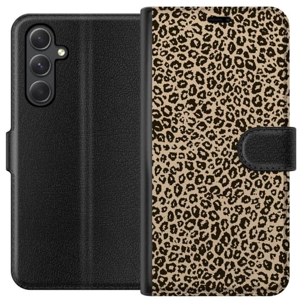 Kompatibel Tegnebogsetui til Samsung Galaxy A15 5G Leopard Mønster