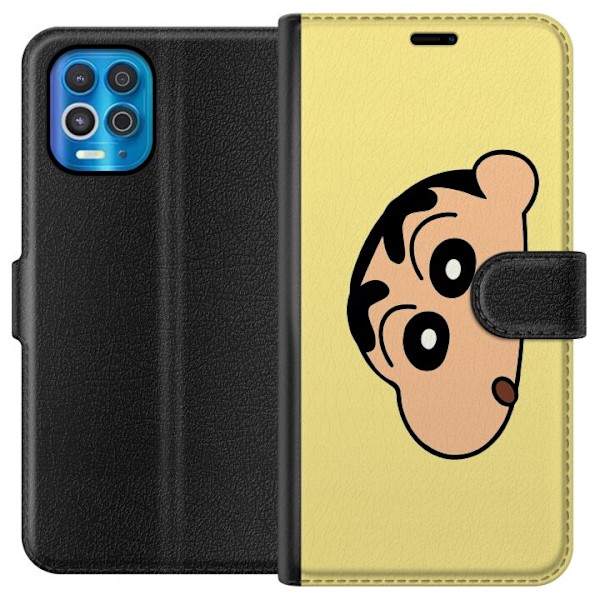 Motorola Edge S Tegnebogsetui Peeking Shinchan