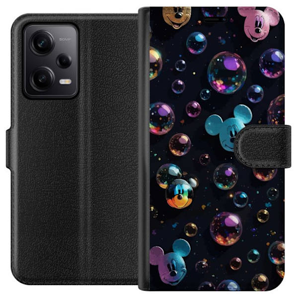 Xiaomi Redmi Note 12 Pro Tegnebogsetui  Mickey Mouse Disney Bobler Design Sjovt Motiv Populær Disneyfigur Tegneserie Børneklassiker
