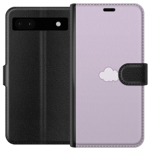 Google Pixel 6a Plånboksfodral Lila Moln – minimalistiskt moln på lila bakgrund