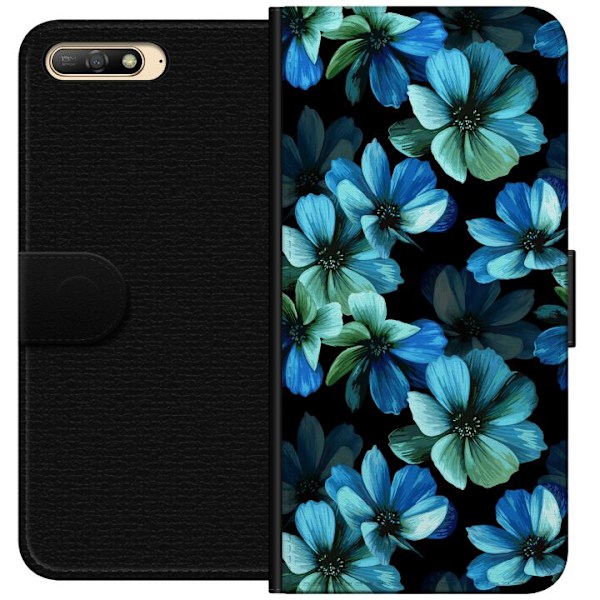 Huawei Y6 (2018) Lompakkokotelo Keskiyö Puutarha