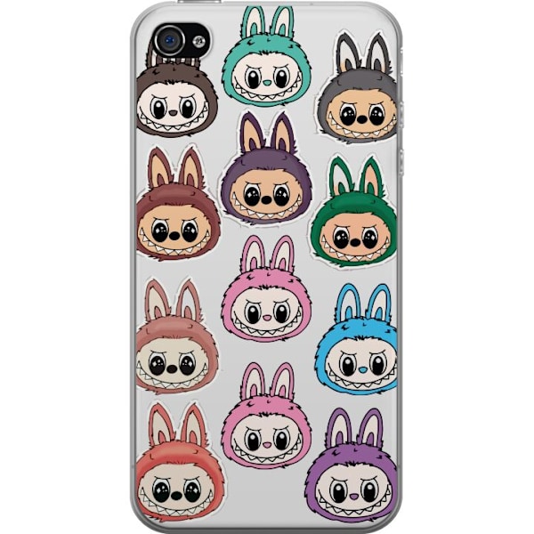 Apple iPhone 4 Genomskinligt Skal Labubu Macaron Monster – S