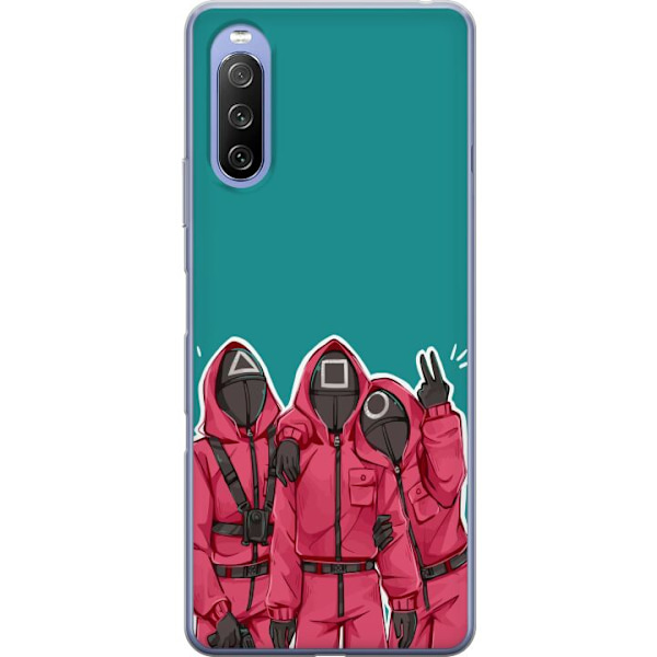 Sony Xperia 10 III Läpinäkyvä kuori Squid Game Hahmot Graafinen Suunnittelu Sarjakuvasarjan Hahmot Suosittu TV-Teema Aasialainen Tyyli Jännittäv