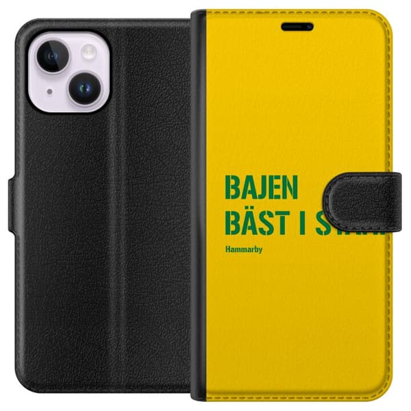 Kompatibelt Lommeboketui til Apple iPhone 14 Plus Gul grön sporttext gul