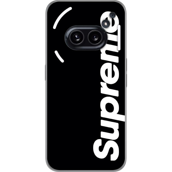 Nothing Phone (2a) Plus Läpinäkyvä kuori Supreme Musta Valkoinen Streetwear Suunnittelu Klassinen Muoti-ikoni Trendi Urbani Tyyli Graafinen Motiivi