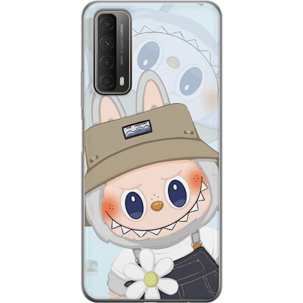 Huawei P smart 2021 Genomskinligt Skal Labubu med hatt – Pop Mart-figur Mr. Butcher i retro stil med karaktär