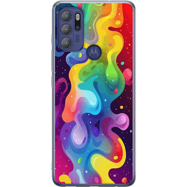 Motorola Moto G60S Genomskinligt Skal Color Splash Abstrakt Konst Design Färgstarkt Mönster Modern Populär Väggkonst Grafiskt Trend
