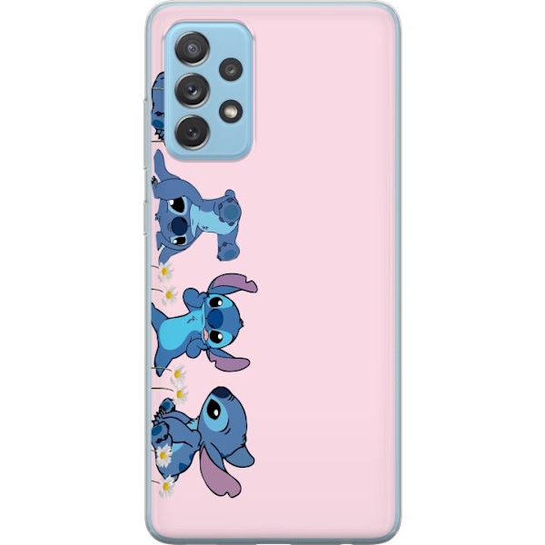 Samsung Galaxy A52 5G Genomskinligt Skal Stitch Skratt & Bus – Perfekt för Mobilskal eller Poster