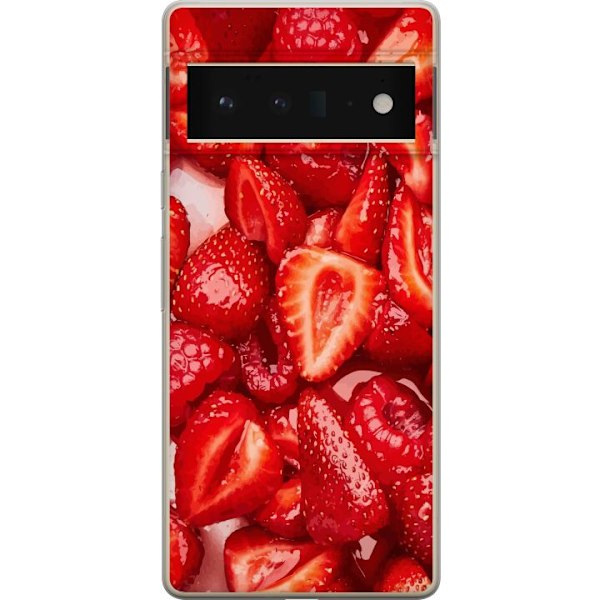Google Pixel 6 Pro Läpinäkyvä kuori Mansikkakuviointi - mak