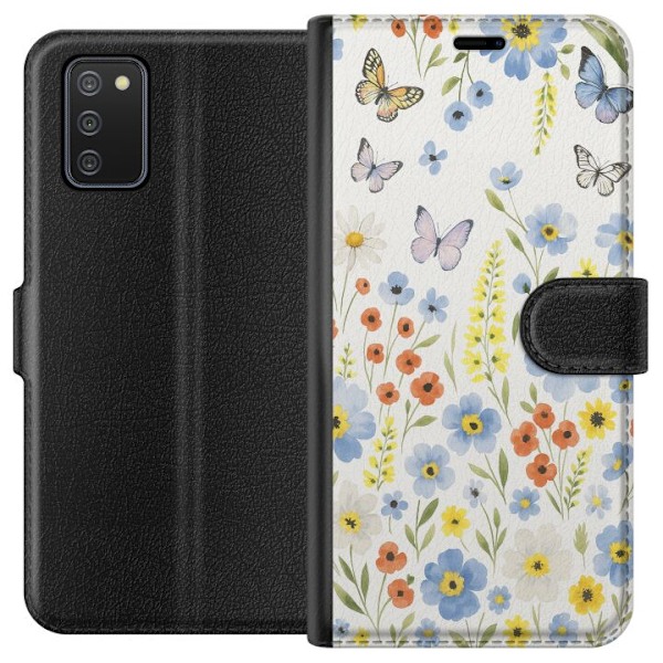 Samsung Galaxy A02s Tegnebogsetui Sommerblomster